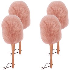 Brosse 羊毛靜電除塵刷 羊毛刷+木柄 毛長18cm+柄長15cm, 豆沙色, 4個