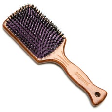 CELLREBORN 木柄方型氣墊梳, 1個, 豬毛&尼龍髮夾