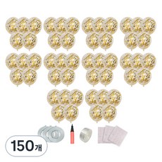 P&B UNITY 五彩紙屑圓形氣球 30 cm, 150個, 02 金色