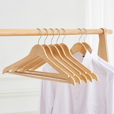Back to Basics 經典原木上衣衣架, 自然木色, 10個