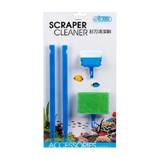 ISTA 伊士達 刮刀魚缸清潔刷,可替換刀片, 1支, 高度19.5CM 深度2.5CM 棉體約6.5 x 5cm 刀片長約3.7cm
