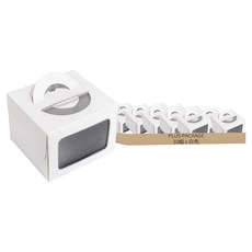 透明開窗蛋糕盒 1號 + 底座, 10組, 白色