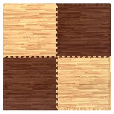 MOMOTARO 桃太郎地墊 經典日式風耐磨 巧拼地墊 4片, 62 x 62 x 1cm, 淺木紋, 1組