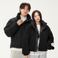 CARET 男女通用 高級雙面穿羊羔毛短版羽絨外套