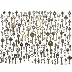 復古古董鑰匙150件組, 混合色