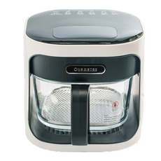 ONe-MeTeR 3D氣旋無油空氣炸鍋 玻霸鍋, 耐高溫高硼矽玻璃, 可視玻璃內鍋, 微電腦觸控, 4.5L, OBO-45023GF, 白色, 1台