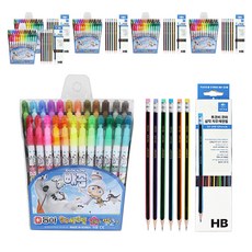 Dong-A Peekaboo 香味彩色筆 24色 + Tukobi 三角橡皮擦鉛筆 SG-208 6款 x 2p, 混合顏色, 6套