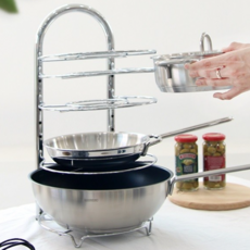 Paparibe 5層平底鍋鍋具收納架, 銀色