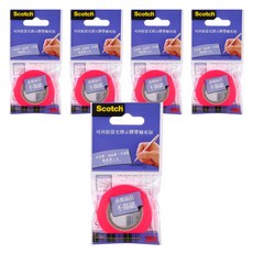 3M Scotch 可再貼螢光標示膠帶補充包 9mm x 20m 重複黏貼不傷紙, 5個