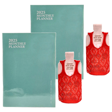 conifer 綠的事務 2025年簡單月計畫本 + 吊嘎涼爽超輕提袋, 青風藍, 2組