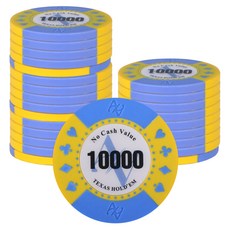 AAHM AA logo 德州撲克籌碼 10000, 藍色, 25個