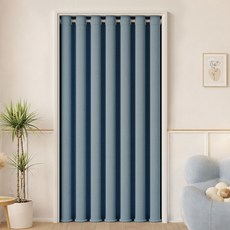 韓國 GNY 四季隔熱防風門簾遮光窗簾, 藍色