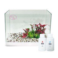 Rora Pet 自然加濕魚缸 + 人造水草 + 彩色石 + 硝化菌 + 水質穩定劑, 五色砂(彩色石), 隨機出貨(人造水草)