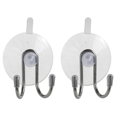 日本OKATO 吸盤不鏽鋼兩用掛鉤, 窄, 2個