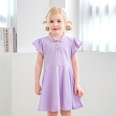 월튼키즈 윌튼키즈 여아용 통기성 레인보우 카라 피케 원피스