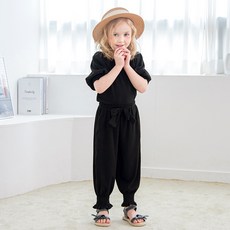 WALTONKIDS 女童涼感透氣涼爽荷葉邊闊腿褲