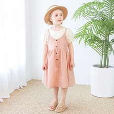 WALTONKIDS 女童透氣夏季亞麻洋裝