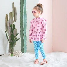 WALTONKIDS 女童漂亮圖案防曬泳衣