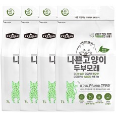 와루이네코 응고형 고양이 두부모래 두부, 4개, 7L, 녹차향