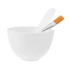 VITAHALO 軟膜工具3件組 碗 + 抹刀 大 + 刷子, 白色, 1組