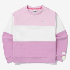 휠라키즈 아동용 3단 배색 라운드맨투맨 FK2POF1103X