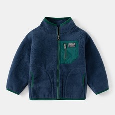 孩童拼色刷毛外套