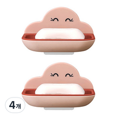 접착식 스마일 비누받침, 피치, 4개