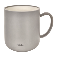 FaSoLa 日式仿陶瓷雙層朝暮口杯 漱口杯 灰色 - 350mL, 2個