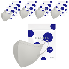 블루나 숨편한 새부리형 황사방역 마스크 대형 KF94, 5매입, 10개, 라이트그레이