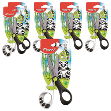 Maped 熊貓舒適省力剪，幼兒適用，人體工學設計，自動開合，可愛造型, 顏色隨機, 6支