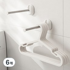 黏膠衣架, 6個, 白色