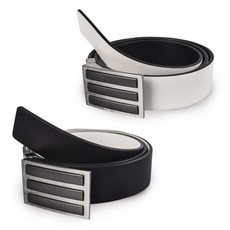 adidas愛迪達 三條紋雙面雙色高爾夫球皮帶FI3129, 黑色 白色, 1條