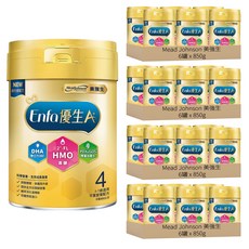 Mead Johnson 美強生 Enfa A+ 優生4兒童營養配方 HMO新配方 3~7歲, 850g, 24罐