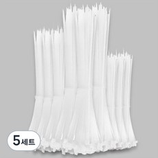 ender 彈性束線帶 大 200p + 中 200p + 小 200p 組, 白色, 5套