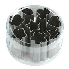 Star 8種造型迷你壓花模具組 PP塑膠材質 韓國製造, 灰色, 1組