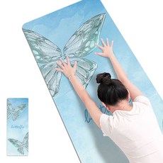 Sabina 蝴蝶防滑瑜珈墊巾, 1個, 粉彩藍