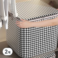 리빙마켓 대용량 체크 이불 정리함 110L, 혼합색상, 2개