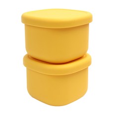 2deco 矽膠食品保鮮盒, 黃色, 220ml, 2個