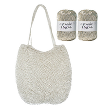 WoolClub DIY 金屬銀色網袋編織線 2入 + 影片教學組合, 1套, 金屬銀