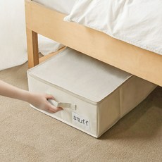 Nature Living 防水衣物整理床底棉被收納整理箱 L, 奶油象牙白, 1個