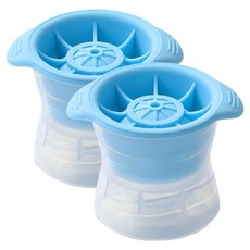 라사노 실리콘 아이스 볼 메이커 위스키 하이볼 원형 얼음틀, 블루, 2개