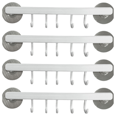 寬版多功能5連掛勾, 4個, 混色