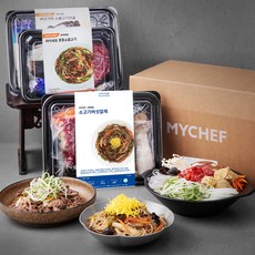 MYCHEF 명절 밀키트 버섯가득 소불고기전골 905g + 소고기버섯잡채 571g + 궁중 소불고기 700g 세트 1호, 2.176kg, 1세트