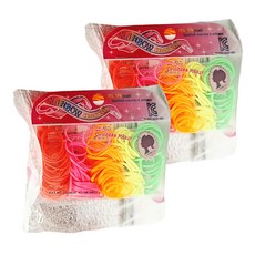 RAINBOW COLOR BAND 韓國橡皮筋 小, 彩色螢光五色, 2包