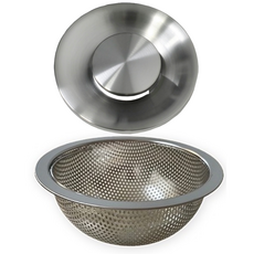 Sabujak Market 便利握把不鏽鋼水槽濾網 + 全不鏽鋼上蓋套組, 銀色, 1套