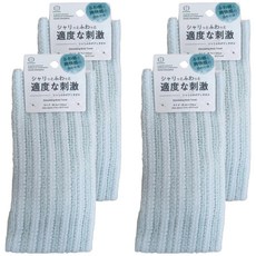 KOKUBO 小久保 微磨砂型 沐浴巾, 4個, 綠白條紋, 1個裝