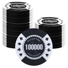AAHM AA 標誌 德州撲克籌碼 100000, 黑色, 25個