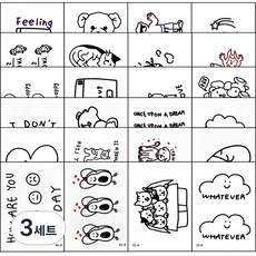 LOVISH 可愛貼紙 半永久Henna紋身貼紙 大容量紋身 24款組合 復古1, 混合色, 3套