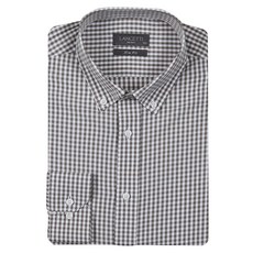 LANCETTI 男士彈性鈕扣領格紋修身襯衫 LXS6110GR