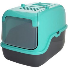 푸르미 고양이 3door 후드형 화장실 + 모래삽 + 필터, 민트, 1개